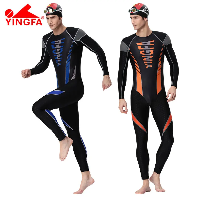 Цельный мужской купальник YINGFA костюмы для дайвинга сплошной с длинными рукавами