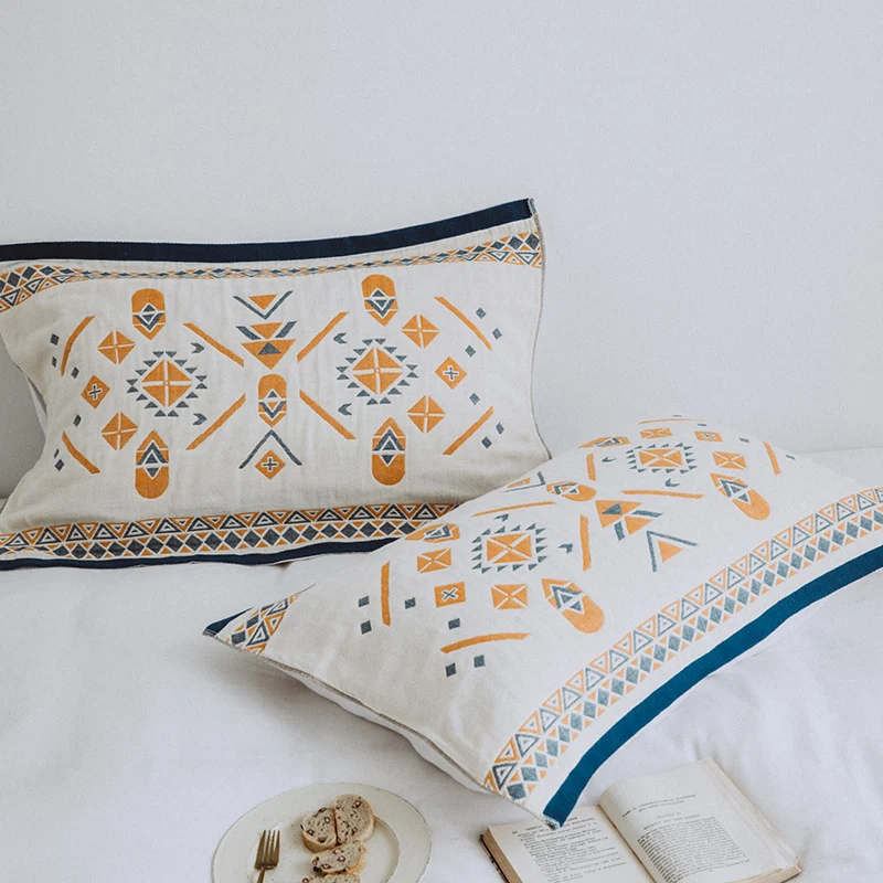 

Pure Cotton Non-Slip Non-Shedding Single Pillow Cover Double-Layer Yarn Soft All Cotton Pillow Cover European Style