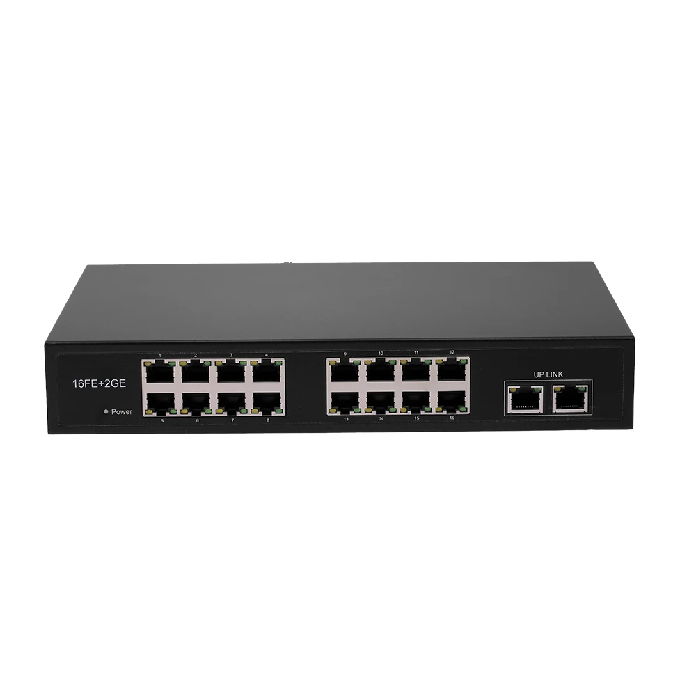 ZWD 16 + 2BZQN 16FE 2GE POE коммутатор с портами 2 гигабитные Uplink стандарт IEEE 802.3af питания EU UK
