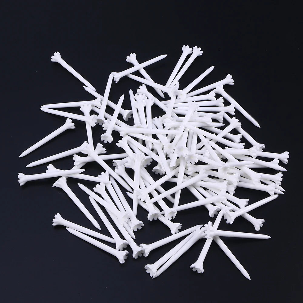 

100pcs/Set 70mm Tees Outdoor Sports Tees Training Equipment Supplies Accessories For Golfer (White)