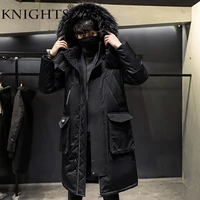 2021 fashionable coat thicken jacket men hooded warm lengthen parka coat white duck down hight quality male new winter down coat