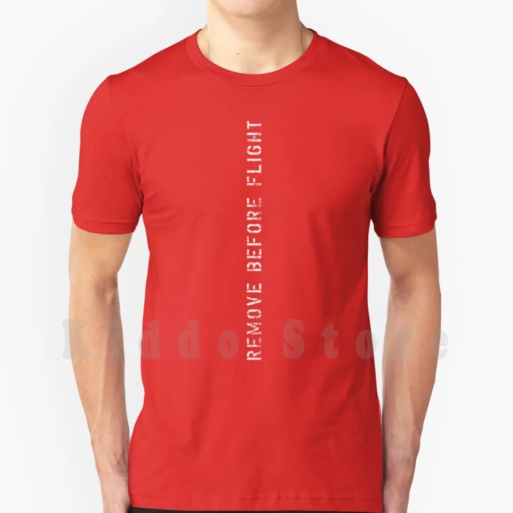 

Мужская хлопковая футболка с надписью «Remove Before Flight» (Vertical)