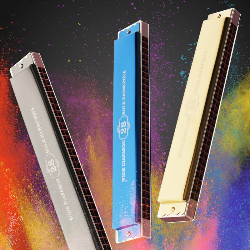 Harmonica Music Instrument 28 Hole C Tune Stress Polyphony Bruce Jazz Beginner Adult Professional Playing | Спорт и развлечения