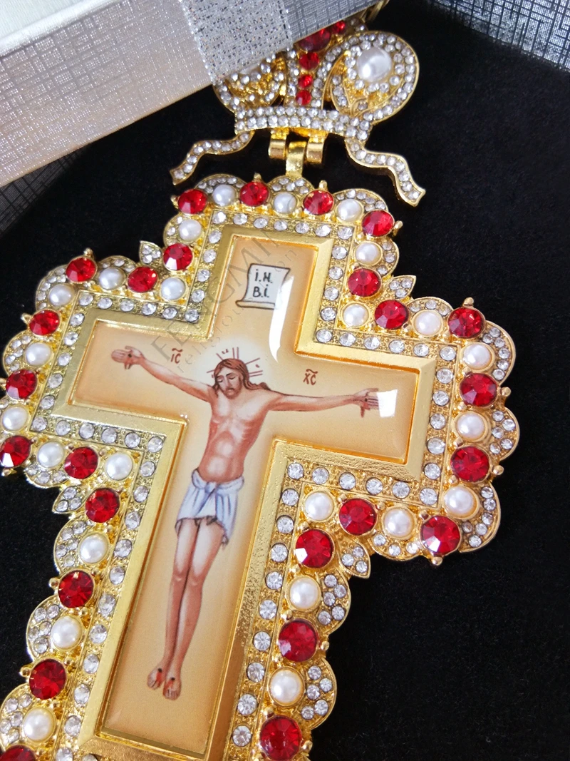 Православное нагрудное ожерелье с крестом позолоченное ювелирное изделие