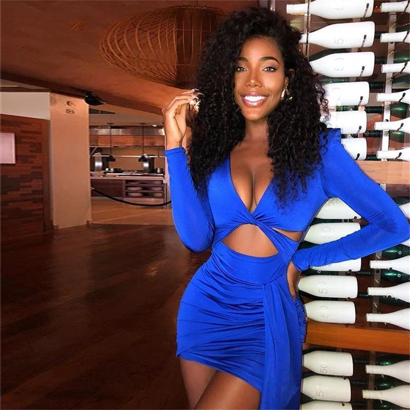 Женское мини платье с длинным рукавом розовое облегающее Элегантное летнее для