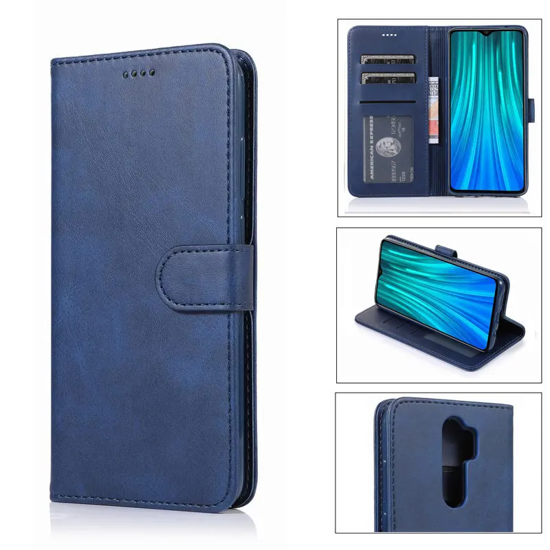 Чехол-кошелек для Xiaomi Redmi Note 8 Pro, кожаный чехол-книжка, чехол для телефона Redmi Note 8 T, роскошный защитный чехол коричневого цвета