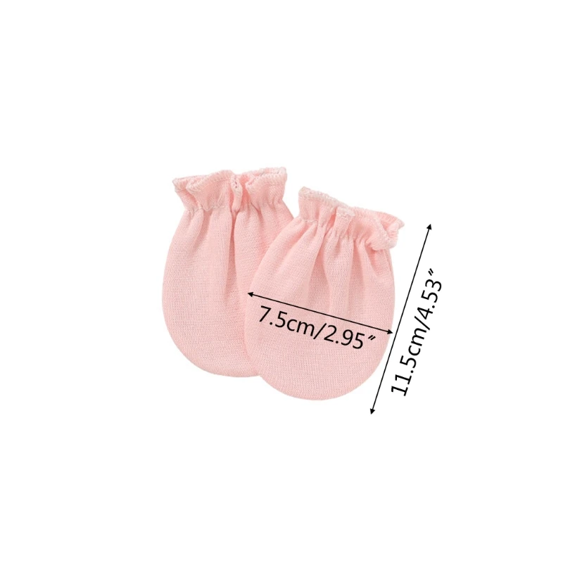 Guantes de algod&oacute;n suave antiara&ntilde;azos para beb&eacute;s, manoplas protectoras de Color s&oacute;lido para reci&eacute;n nacidos, suministros para beb&eacute;s, 1 par-5