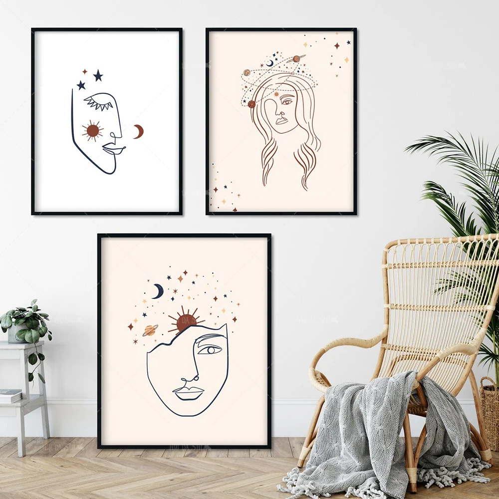 

Home Decor Hd Modern Abstract Line Girl Nordic Posters And Prints Wall Art Canvas Painting Minimalism Bedroom Living Room Decor