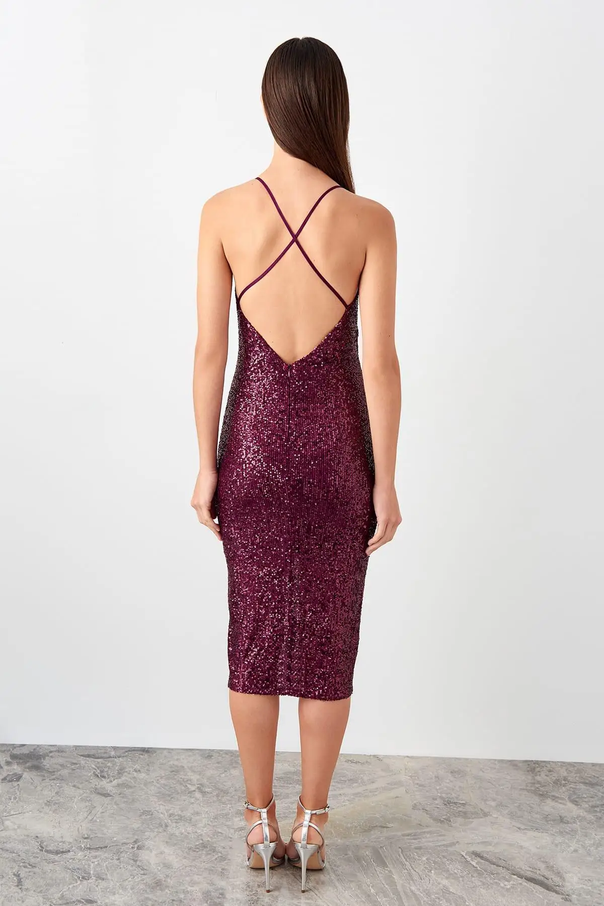 Trendyol фиолетовый рюкзак с блестками TPRSS19EL0563|Женские платья| |