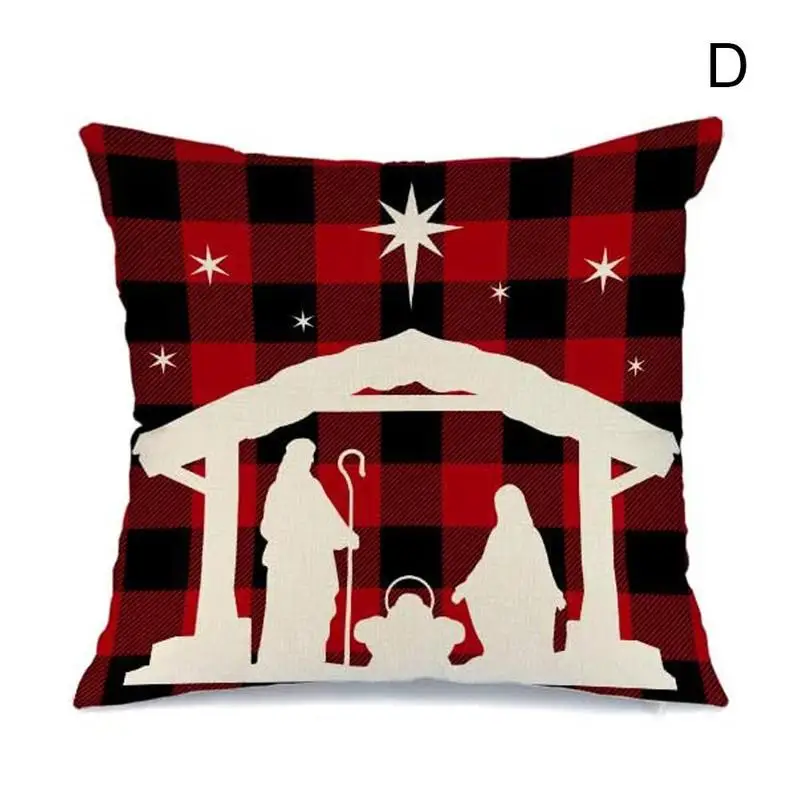 

2021 new Christmas linen pillowcase cross-border Christmas customization Christmas gift pillowcase P2W9