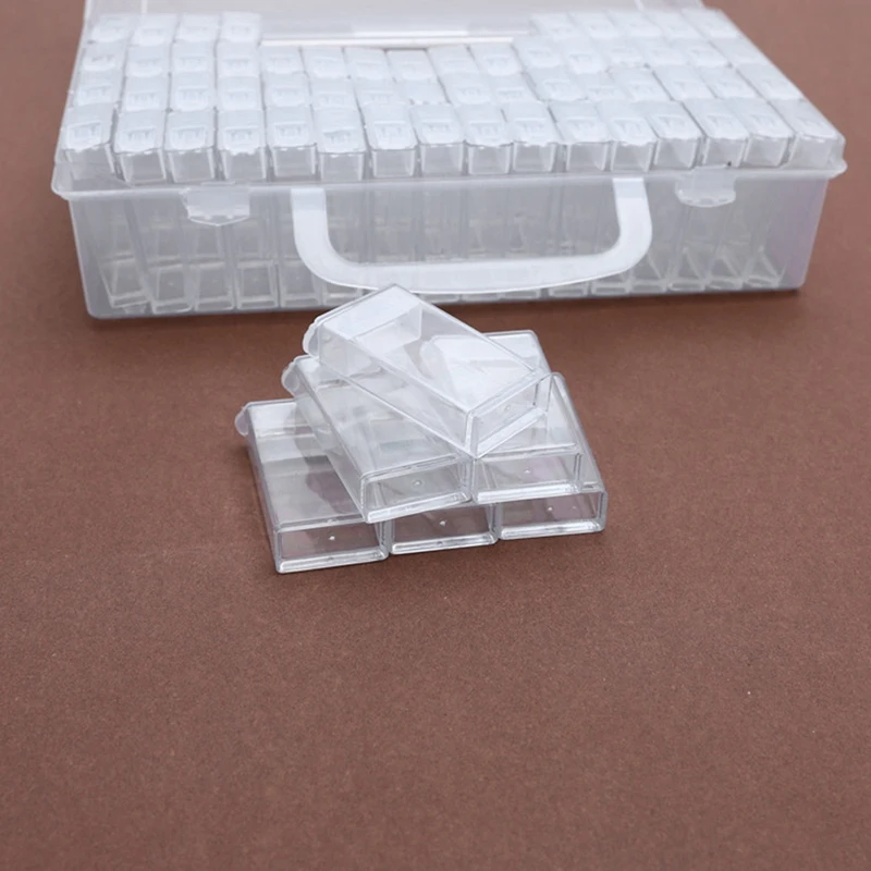 Новые 64 сетки большие отдельные алмазные вышивальные коробки разделители