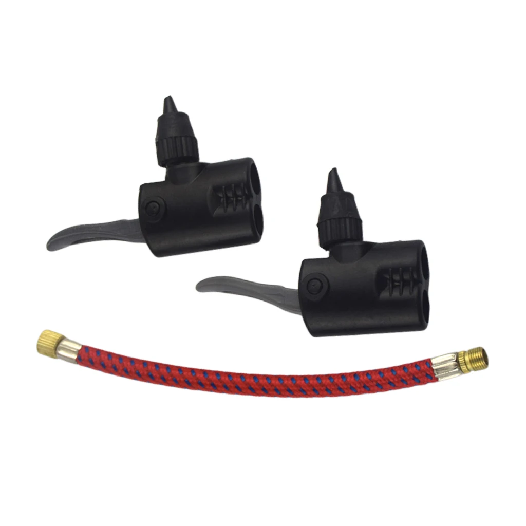 

2x Nylon Pump Dual Head 6.5'' Bike Extension Hose Extend Tube Converter Adaptor