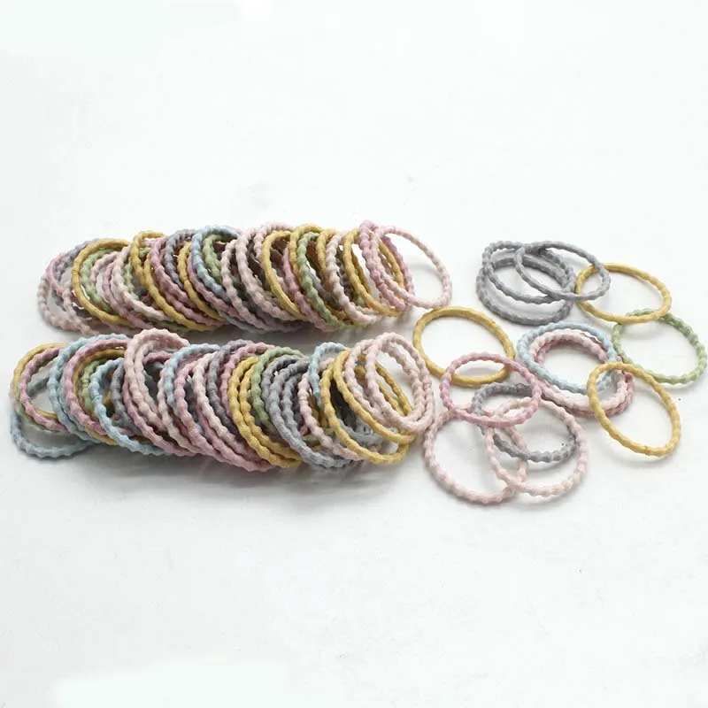 15 100 Pcs Girl Hair Rings Fluorescent Color Hair Accessories Ponytail Rubber Hair Rope High Elastic Hair bnads Head Rope for Girls - Цвет: 15