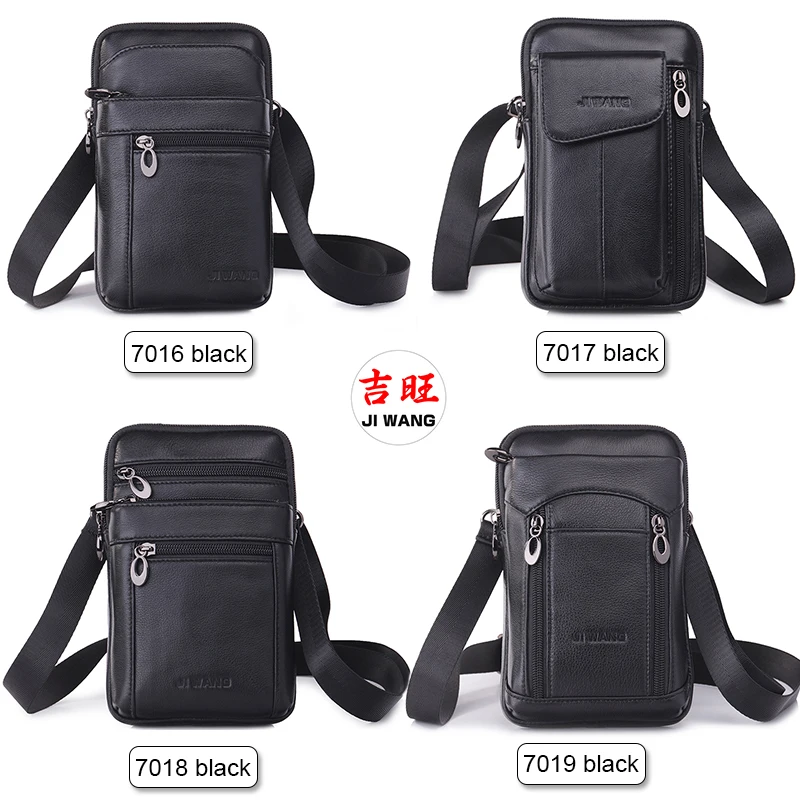 Мужская поясная сумка из натуральной бычьей кожи для телефона маленькая