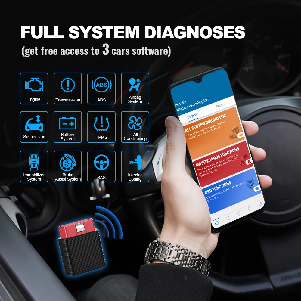 【2500NEWYEAR】THINKCAR 2 полная система ThinkDriver Bluetooth-совместимый OBD2 сканер для iOS Android