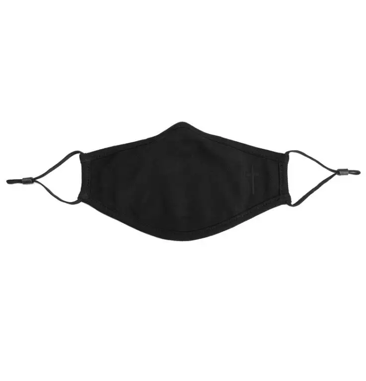 

Men Women's black cross embroidery 100% cotton mask lady's breathable cotton mouth-muffle R2793