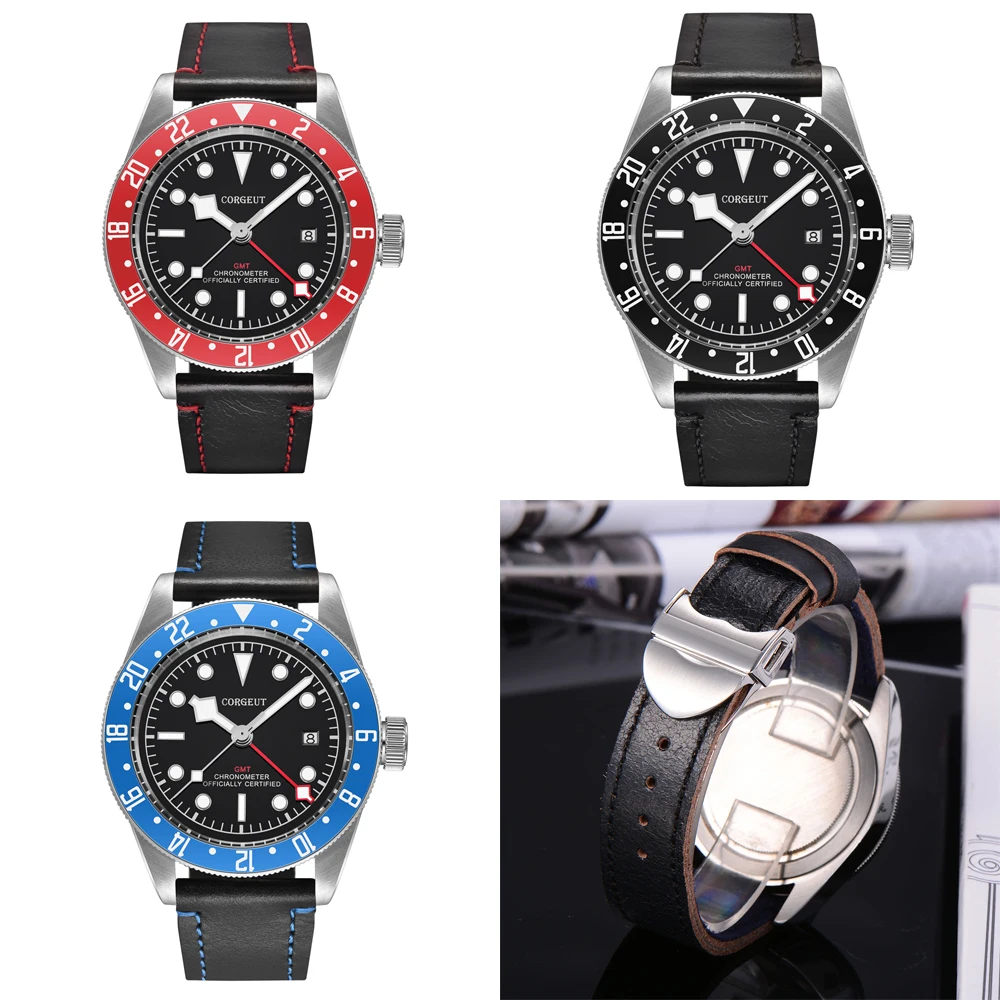 Роскошные Мужские автоматические механические часы с кожаным ремешком 41 мм |