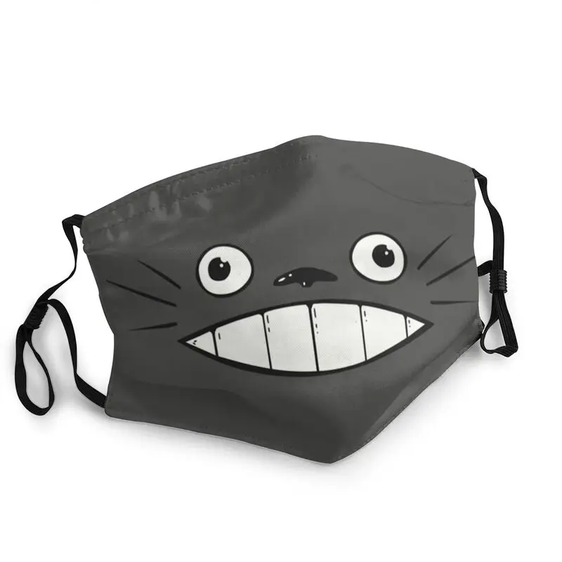 

Funny My Neighbor Totoro Smiling Reusable Unisex Adult Face Mask Hayao Miyazaki Anime Manga Cover Respirator Mouth Muffle