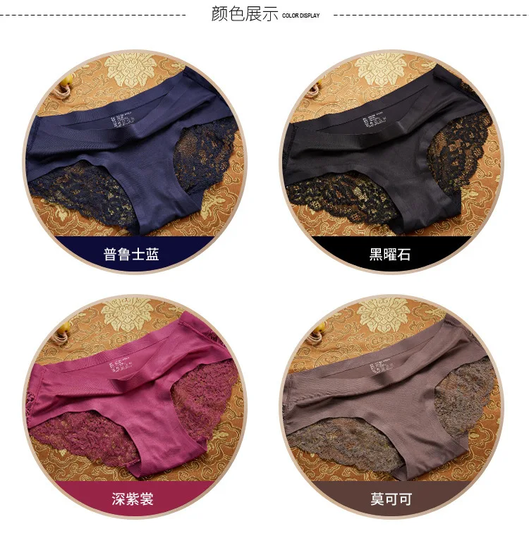 

6 Pcs Women's Lace Fashion Cotton Panties Sexy Middle-Waisted Underpants Female Lingerie M-XL Ladies Briefs Underwear Female