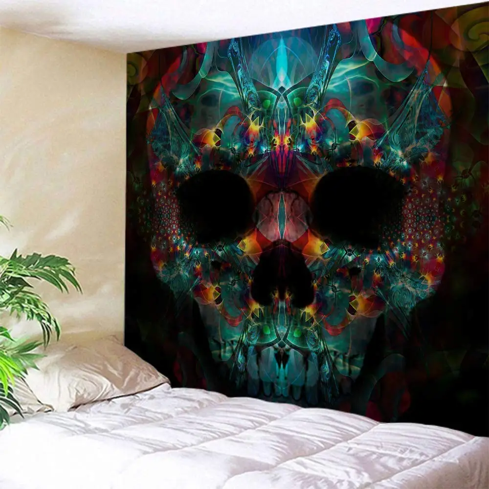 Настенный гобелен в стиле хип-хоп с черепом тестер на Хэллоуин богемном для
