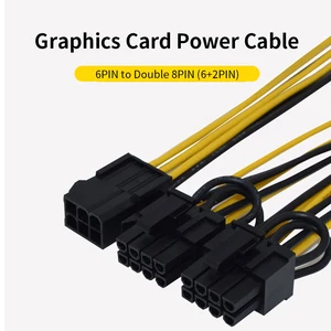 10pcslot 6 pin pci express to 2 x pcie 8 62 pin dual 8 pin 20cm motherboard graphics video card pci gpu vga splitter hub pow free global shipping