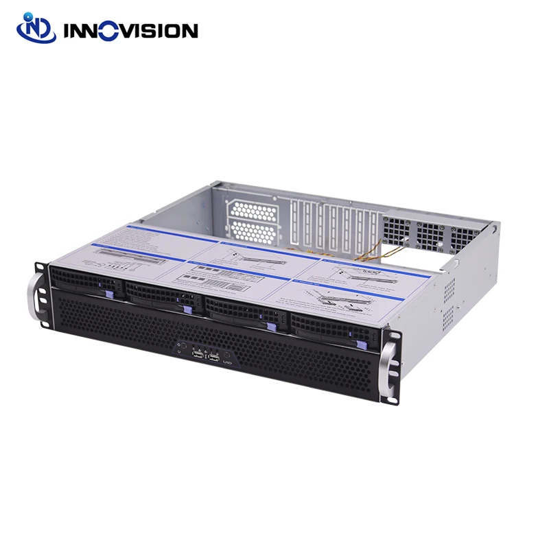 Гибкая компактная Серверная шасси 2U L = 400 мм 4 отсека корпус hotswap для NAS/NVR|Корпуса