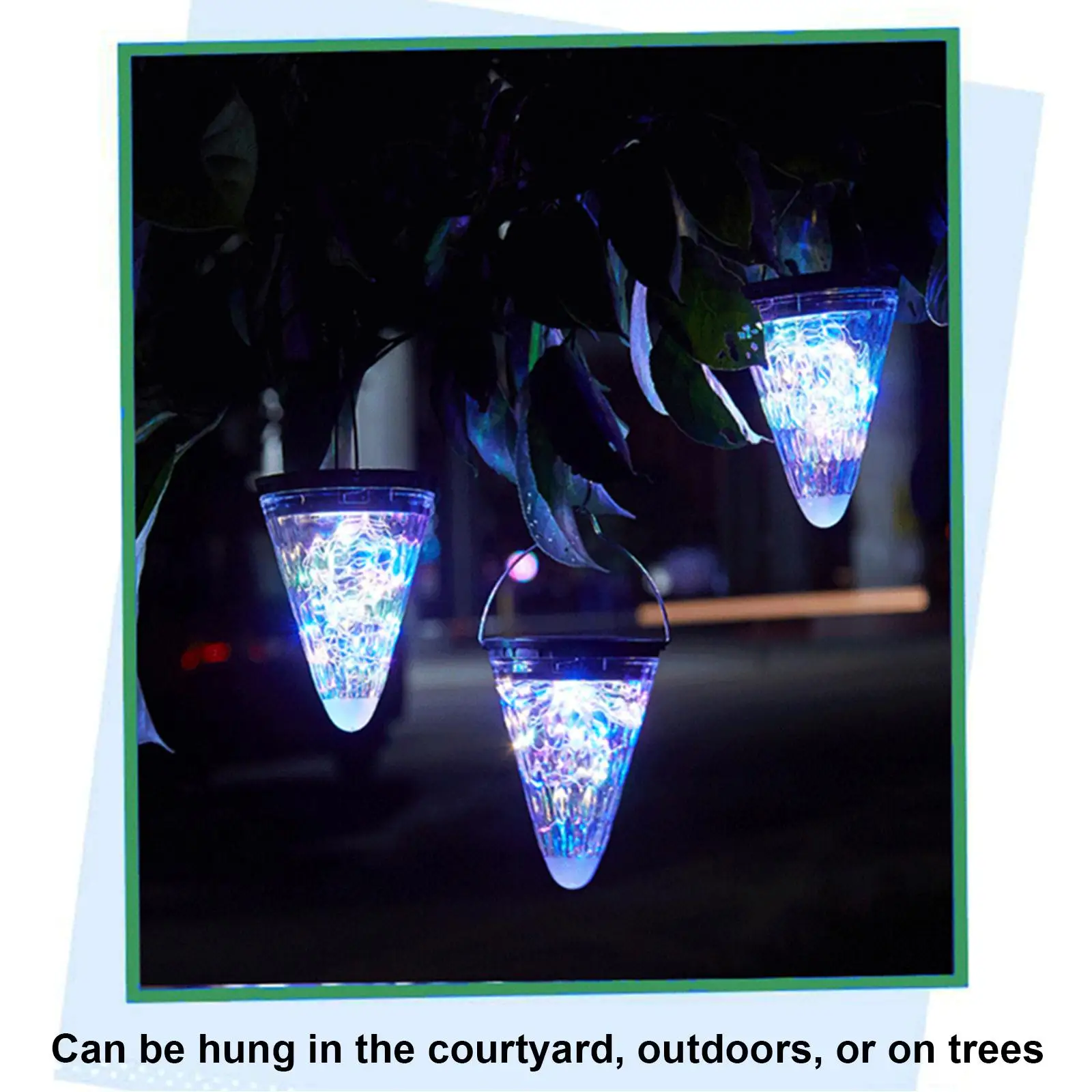 

Solar Lanterns Outdoor Decorative Warm Light Star Energy Saving Automatic Garden Lamp Porch Romantic Holiday Patio 3 Modes Cone
