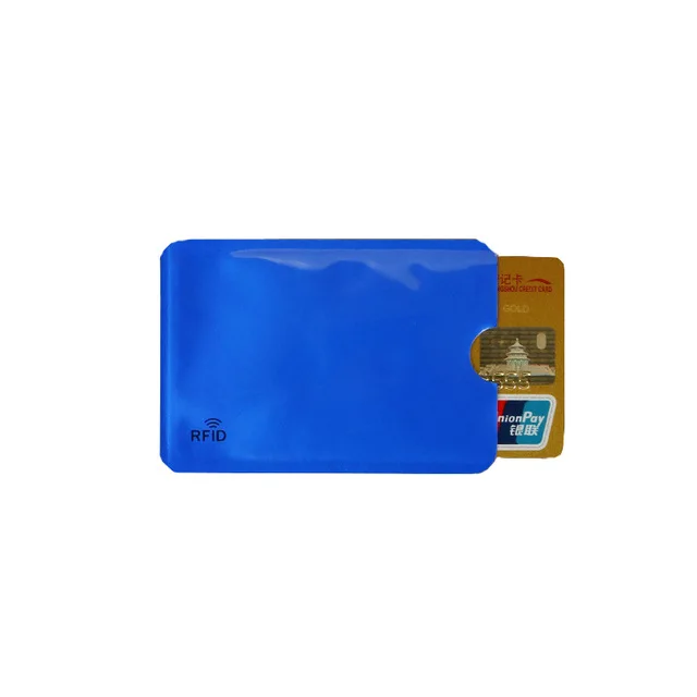 Blue Анти Rfid кошелек сумка для визитных карточек против сканирования RFID Блокировка банковских карт кошелек NFC экранирующая Сумочка для защиты конфиденциальности BAG1036 - Цвет: Blue