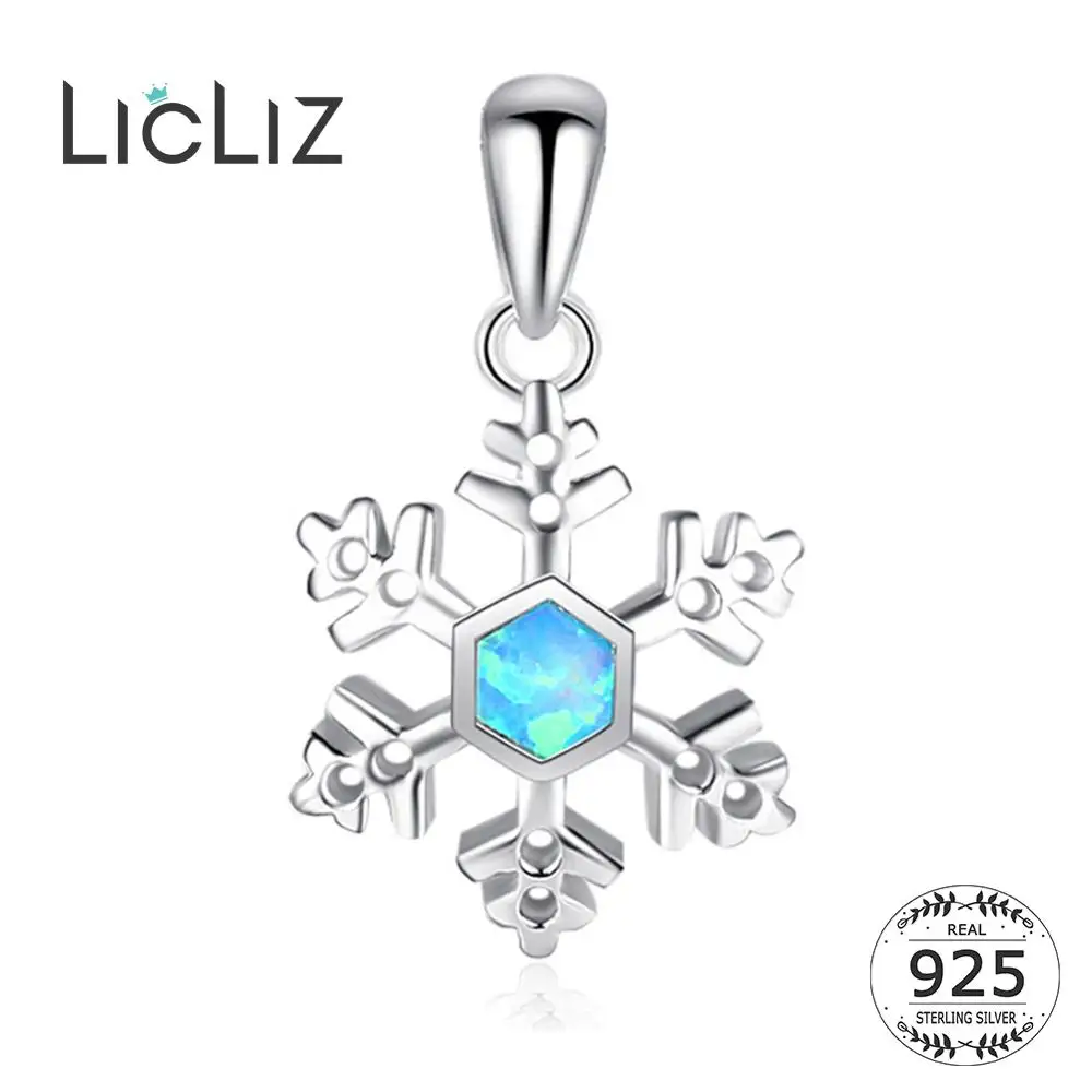 Женское ожерелье из серебра 925 пробы с натуральным голубым опалом|pendant for