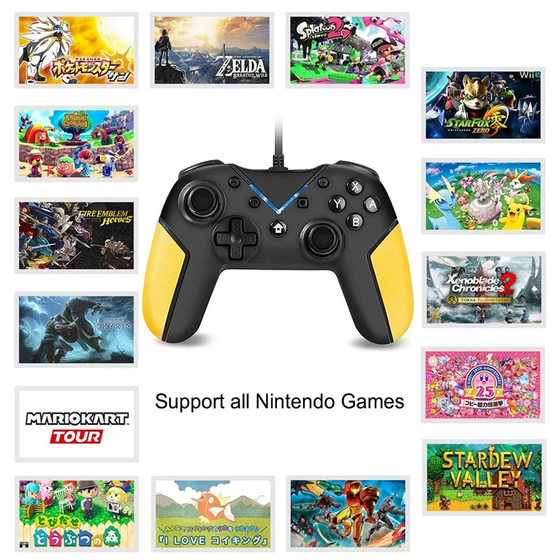 Геймпад для переключателя Pro контроллер игровая консоль Nintendo PC паровой с 3,5 выходом для наушников Поддержка голосового проводного джойстика