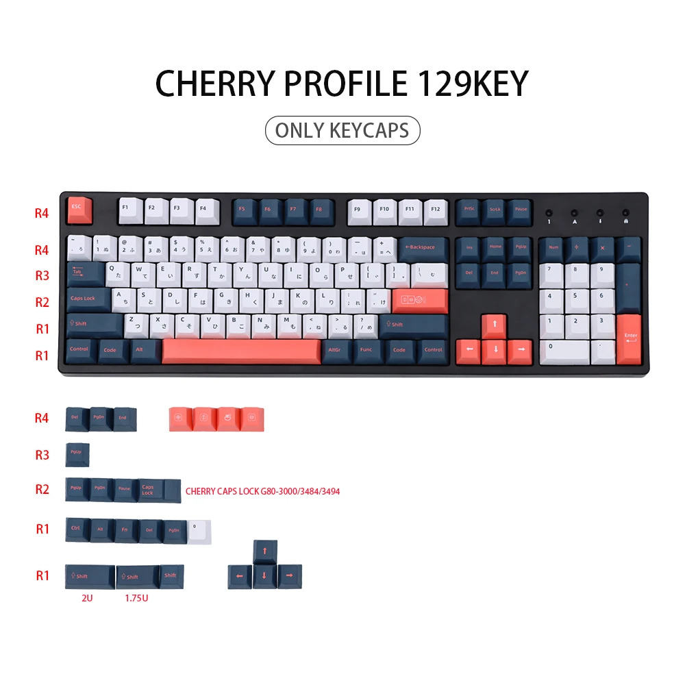 

Новинка, колпачки для ключей allover dye subbed bento Root 129 Keys Cherry Profile для GH60 XD64 GK64 Tada68, покер 60 XD60, японские колпачки для ключей