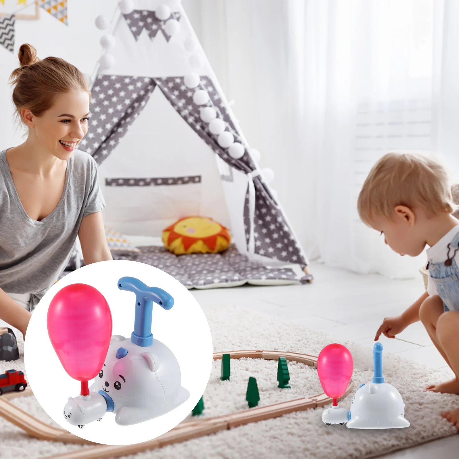 

1 Set Creative Funny Aerodynamic Toys Cartoon Educational Playthings (Blue)