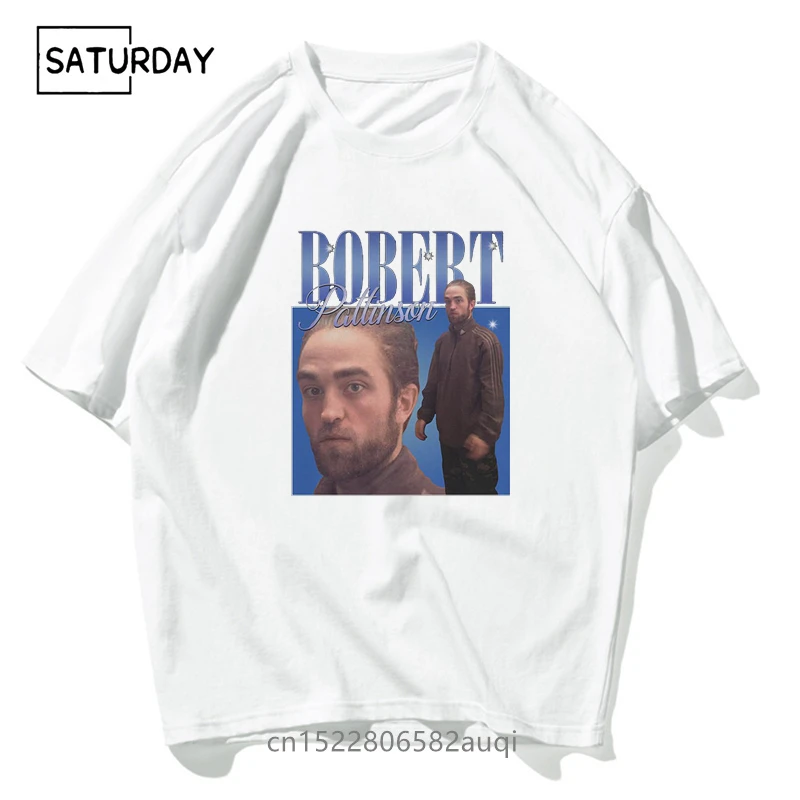 Funny Robert Pattinson Standing Meme T Shirt Men Pre-shrunk Cotton Cool Tee Tops Rob Tshirts Short Sleeved Fashion T-shirt Merch