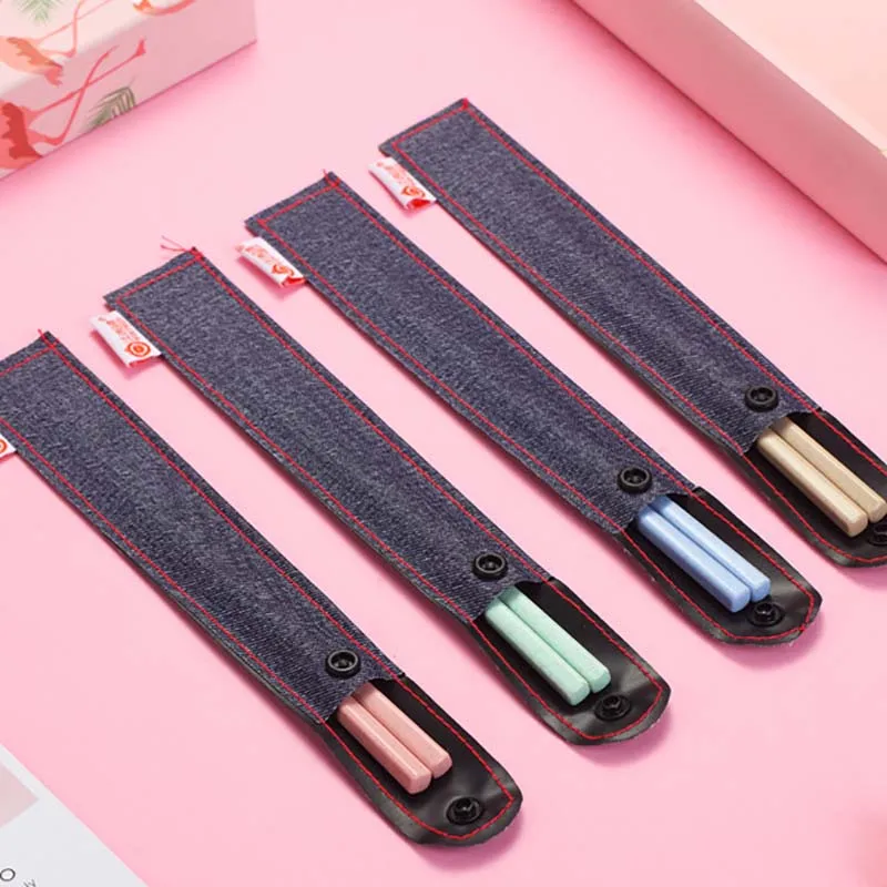 

1Pair 304 Stainless Steel Chinese Chopsticks Wheat Straw Portable Travel Chopsticks Reusable Food Sticks for Sushi Food