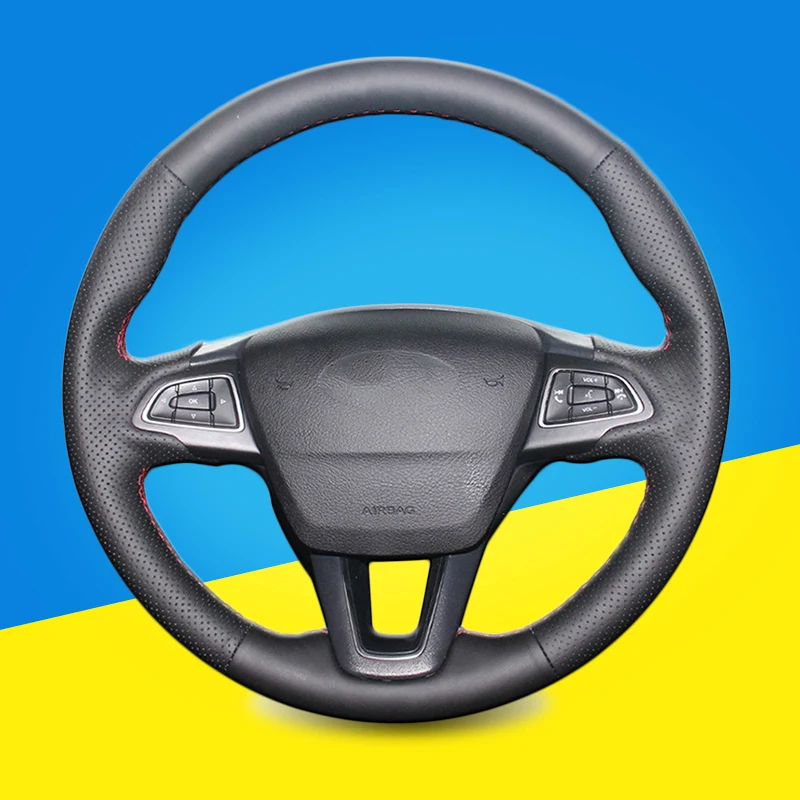 Авто оплетка на руль Крышка для Ford Focus 3 2015 2018 Kuga 2016 Escape 2017 DIY Чехлы рулевого колеса