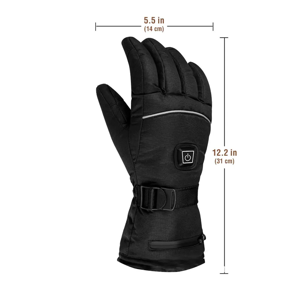 

Motorcycle Heated Gloves Touch Screen Winter Warm Skiing Gloves Waterproof Rechargeable Heating Thermal Gloves For Snowmobile XL