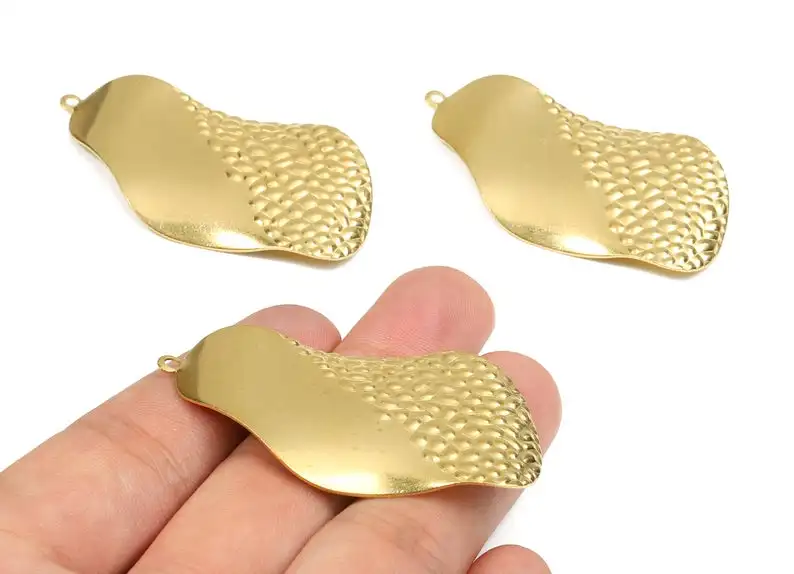 

Brass Leaf Charms - Raw Brass Leaf Earrings and Pendant - 6PCS/LOT - Jewelry Supplies - 55.63x29.24x1.09mm - PP2538