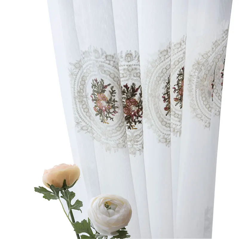 korean pastoral rose half curtain for kitchen short length window garden coffee cabinet door valance small tulle panel dl wp243e free global shipping