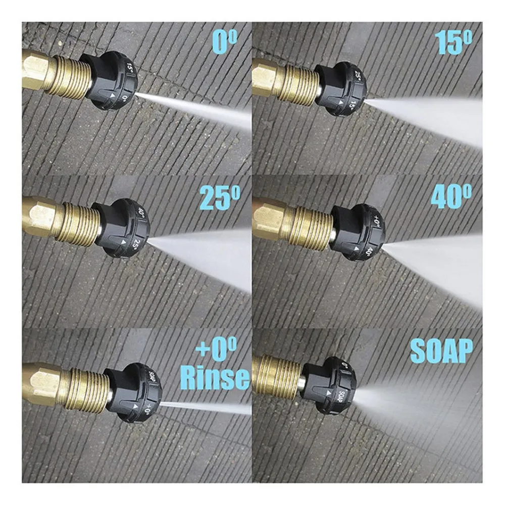 

Quick Change Over With 6 Patterns Car Wash Nozzle 1/4in Quick Connect Wand Washer Multifunctional High-Pressure Cleaner