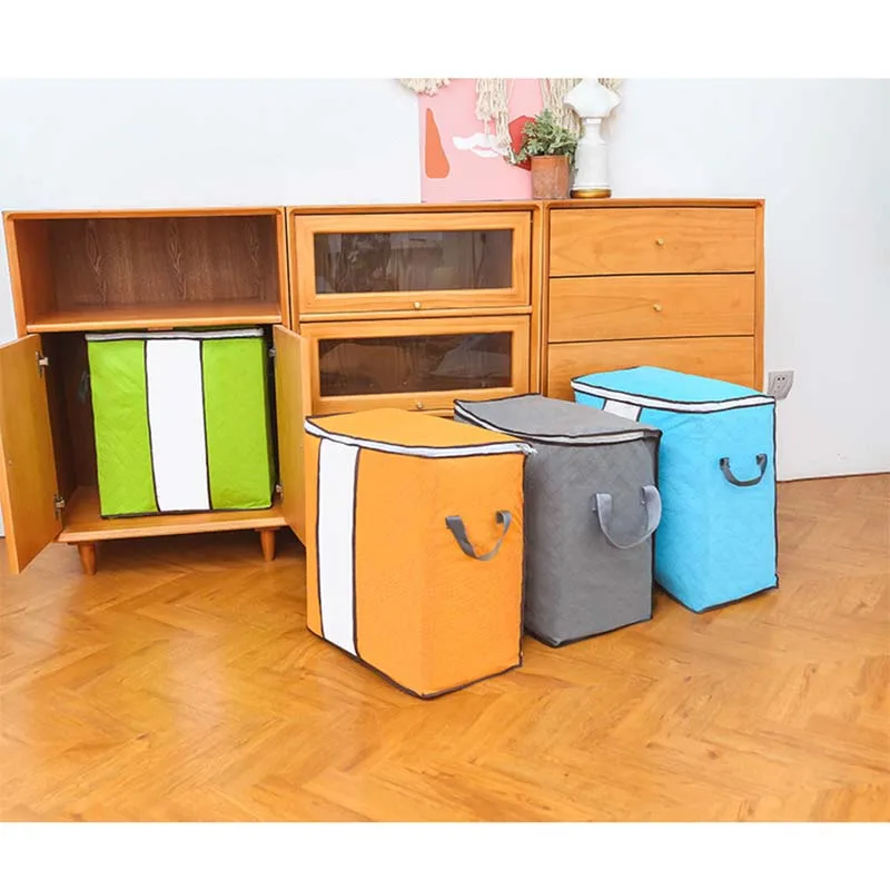 1Pc Foldable Bamboo Charcoal Storage Bag Print Clothes Blanket Quilt Organizer Stroage Travel Luggage | Дом и сад