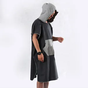 Пляжный халат из микрофибры; Пончо с капюшоном; Быстросохнущий легкий банный халат; Банный халат для Гидрокостюма; Плавательный бассейн для серфинга