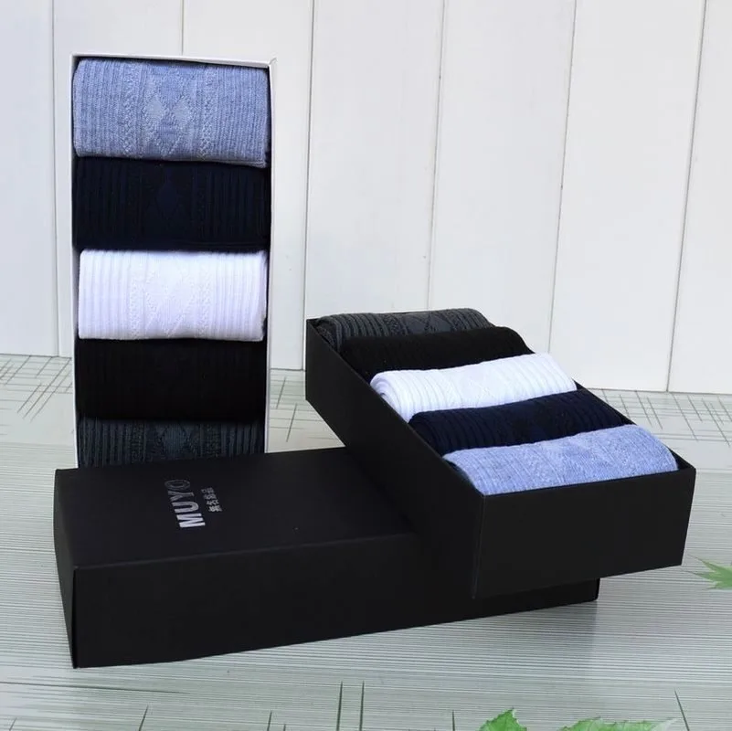 Модные подарочные коробки носки 5 шт./компл. техника Double Needle мужские в деловом