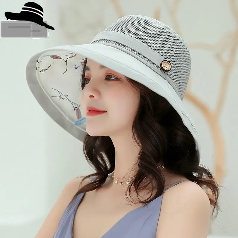 

Bucket Hats Designer 2021 New Summer Spring Button Sun Protection Fisherman Caps Summer Hats Double Flower Print Women Hats