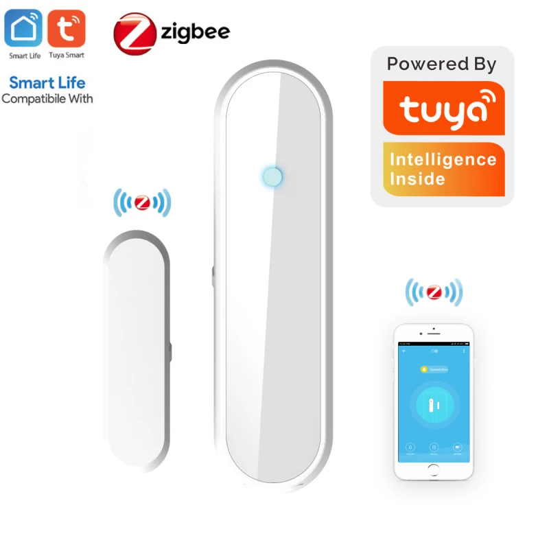 Умный датчик двери Tuya Zigbee окон с дистанционным управлением Магнитная