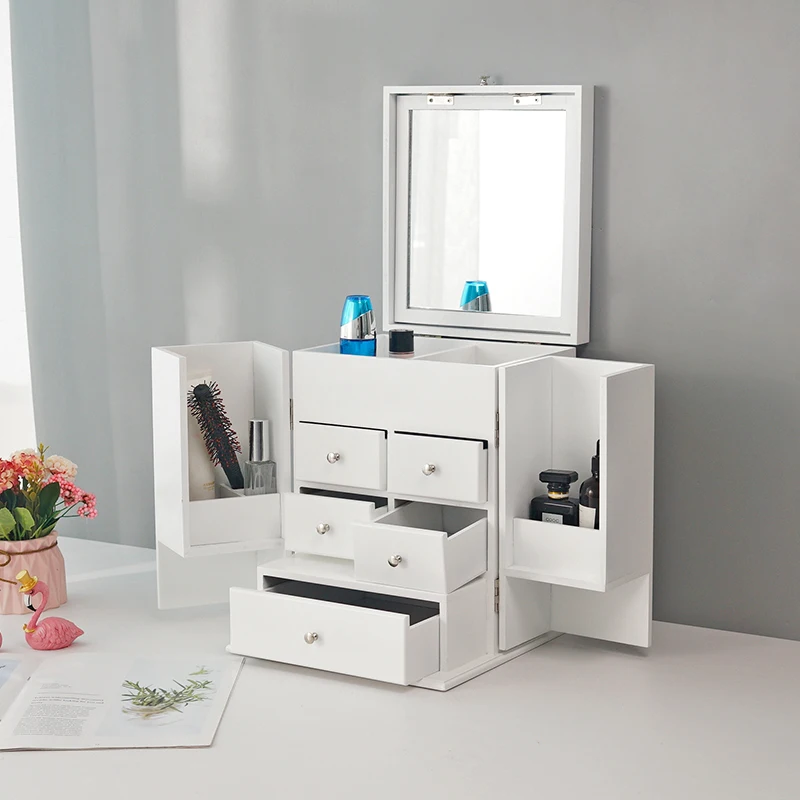 

White Cosmetic Organizer Makeup Dustproof Bathroom Waterproof Large Capacity Makeup Organizer Organizadores Home Storage BD50BB