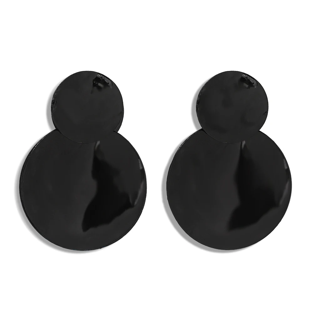Monarchess Girlgo Round Acrylic Acetate Plate Red Black Patch Fashion Large Drop Earrings Women Smooth Party Earring Jewelry | Украшения и