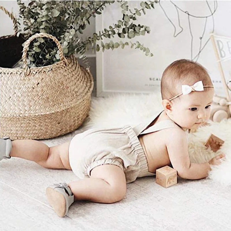 

Summer Baby Girls Boys Suspender Romper Toddlers Kids Jumpsuit Solid Cotton Fashion Infant Overall Baby Clothing