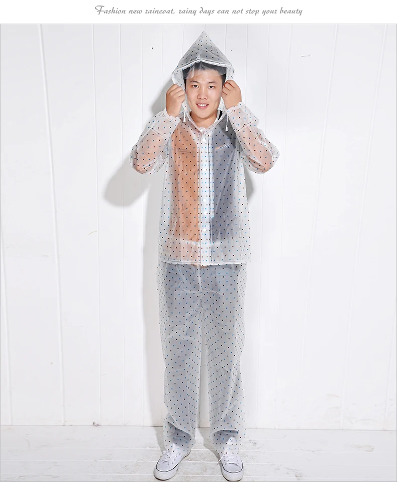 Дождевик и брюки для мужчин женщин одежда от дождя с прозрачными полями