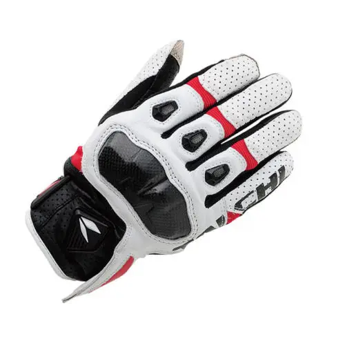 

RST410 Perforated Breathable Leather Gloves Motorbike Motocross Riding Mens Black Red Gloves