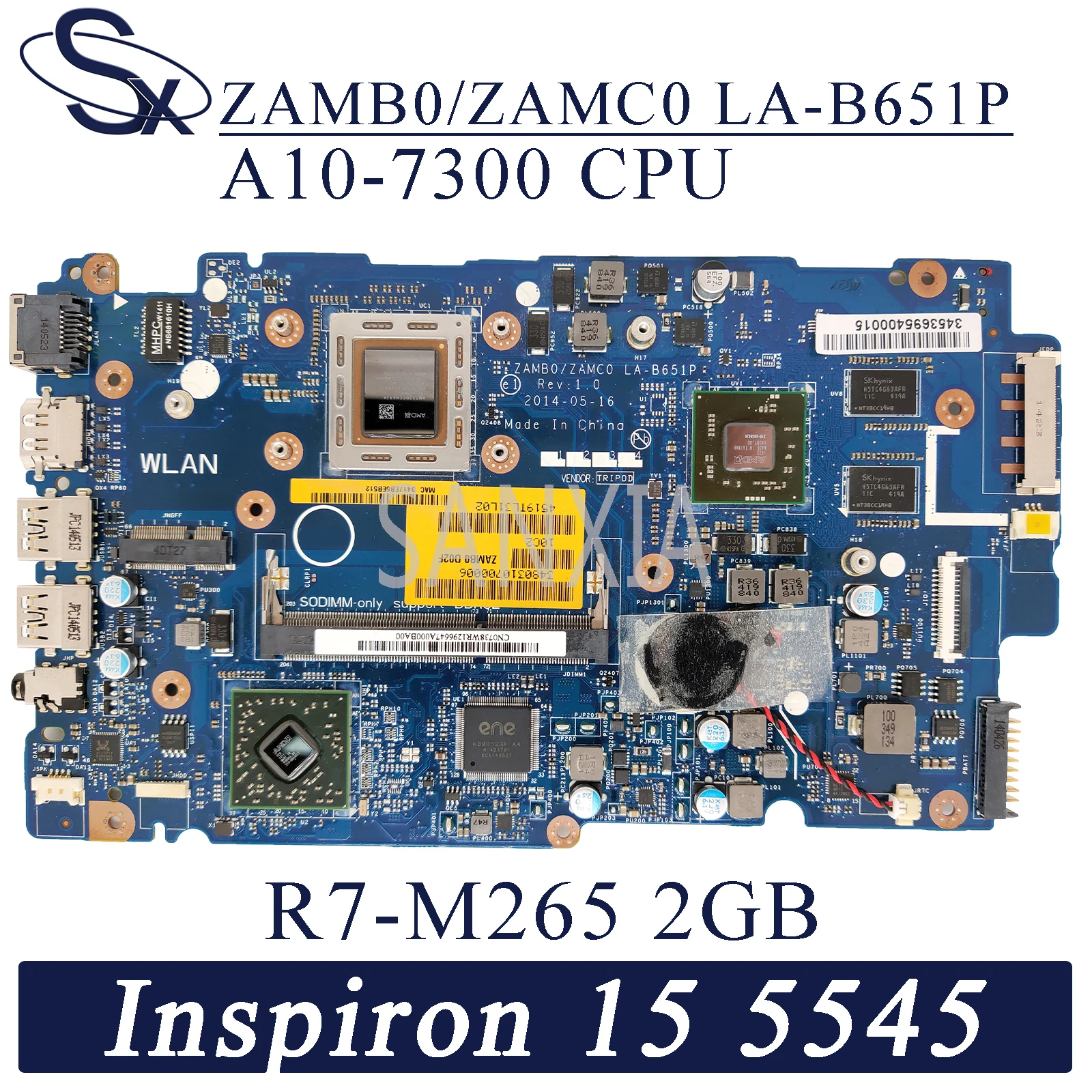 KEFU ZAMB0/ZAMC0 LA B651P материнская плата для ноутбука Dell Inspiron 15 5545 оригинальная A10 7300 R7